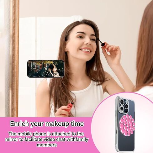 Silicone Suction Phone Case Magnetic Phone Mount, Silicon Hands-Free Phone Accessory for iPhone and Android, Mirror Shower Phone Holder, Tiktok Videos and Selfies, Teal, Baby Blue in Saudi Arabia