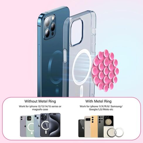 Silicone Suction Phone Case Magnetic Phone Mount, Silicon Hands-Free Phone Accessory for iPhone and Android, Mirror Shower Phone Holder, Tiktok Videos and Selfies, Teal, Baby Blue in Saudi Arabia
