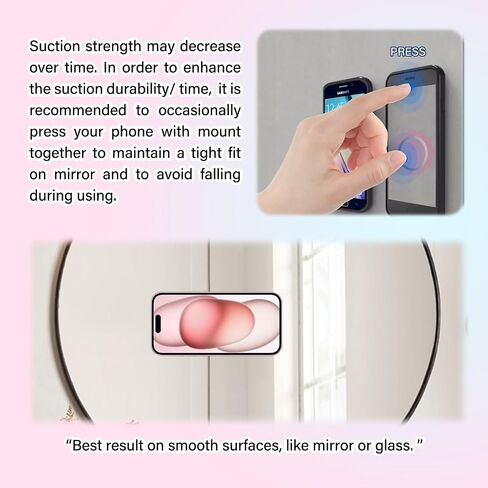 Silicone Suction Phone Case Magnetic Phone Mount, Silicon Hands-Free Phone Accessory for iPhone and Android, Mirror Shower Phone Holder, Tiktok Videos and Selfies, Teal, Baby Blue in Saudi Arabia