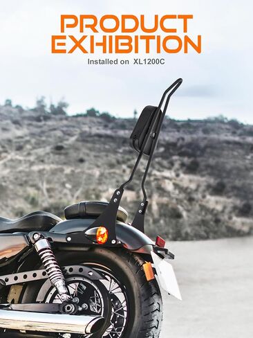 مسند ظهر للراكب الخلفي قابل للفصل من Samger Sissy Bar لـ Harley Sportster XLH883 XL883R XL883C XLH1200 أسود in Kuwait