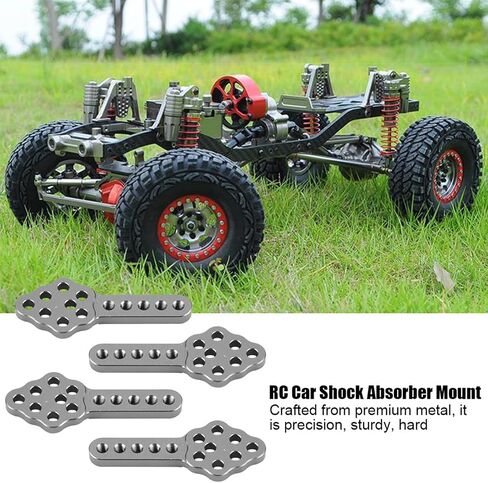 RC Car Shock Absorber Mount, 4pcs / Set 51mm / 2in Metal RC Car Shock Absorber Damper Mount Plate Adjustable Height RC Model Part Replacement for 1/10 RC Crawler Repair (Black) in Saudi Arabia