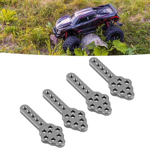RC Car Shock Absorber Mount, 4pcs / Set 51mm / 2in Metal RC Car Shock Absorber Damper Mount Plate Adjustable Height RC Model Part Replacement for 1/10 RC Crawler Repair (Black) in Saudi Arabia