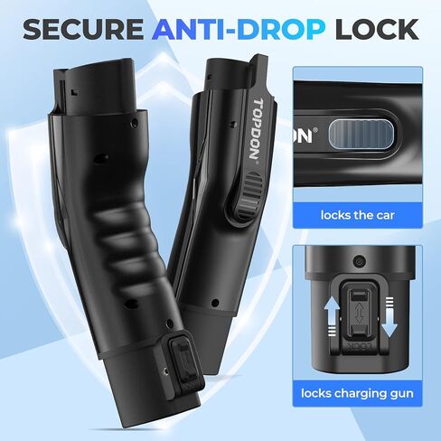 محول Tesla إلى J1772، بحد أقصى 48 أمبير 250 فولت مع قفل مضاد للسقوط، محول شاحن TOPDON Tesla، محول EV لـ Tesla مناسب لجميع J1772، متوافق مع موصلات Tesla وشواحن الوجهة in Kuwait