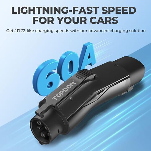 محول Tesla إلى J1772، بحد أقصى 48 أمبير 250 فولت مع قفل مضاد للسقوط، محول شاحن TOPDON Tesla، محول EV لـ Tesla مناسب لجميع J1772، متوافق مع موصلات Tesla وشواحن الوجهة in Kuwait