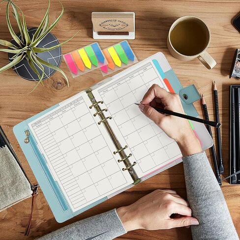 Harphia A5 6 Holes Binder Refill Value Set, 90sheets to do list loose leaf paper with sticker and divider, todo planner insert with binder pocket for A5 binder 6 holes refillable notebook,005da5todo in Saudi Arabia