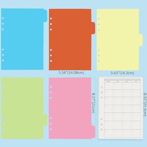 Harphia A5 6 Holes Binder Refill Value Set, 90sheets to do list loose leaf paper with sticker and divider, todo planner insert with binder pocket for A5 binder 6 holes refillable notebook,005da5todo in Saudi Arabia