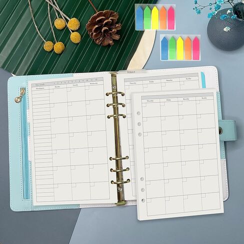 Harphia A5 6 Holes Binder Refill Value Set, 90sheets to do list loose leaf paper with sticker and divider, todo planner insert with binder pocket for A5 binder 6 holes refillable notebook,005da5todo in Saudi Arabia