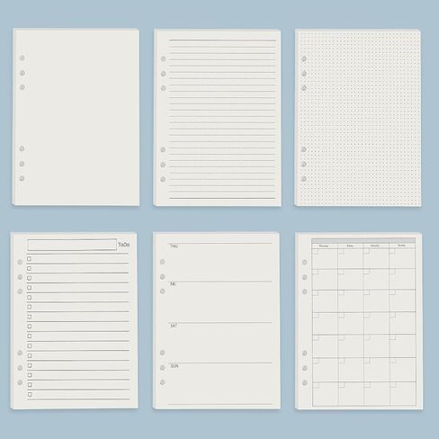 Harphia A5 6 Holes Binder Refill Value Set, 90sheets to do list loose leaf paper with sticker and divider, todo planner insert with binder pocket for A5 binder 6 holes refillable notebook,005da5todo in Saudi Arabia