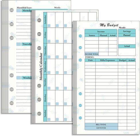 A6 Budget Binder Inserts, Budget Sheets & Weekly and Monthly Budget Refill Pages, Budget Tracker for Planner with 6 Holes, 82 sheets in Saudi Arabia