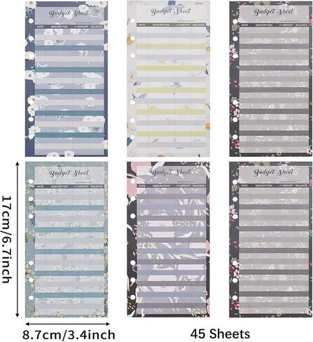 A6 Budget Binder Inserts, Budget Sheets & Weekly and Monthly Budget Refill Pages, Budget Tracker for Planner with 6 Holes, 82 sheets in Saudi Arabia
