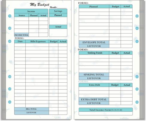 A6 Budget Binder Inserts, Budget Sheets & Weekly and Monthly Budget Refill Pages, Budget Tracker for Planner with 6 Holes, 82 sheets in Saudi Arabia
