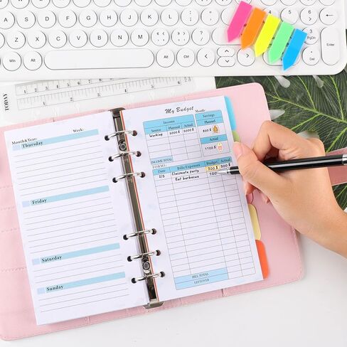 A6 Budget Binder Inserts, Budget Sheets & Weekly and Monthly Budget Refill Pages, Budget Tracker for Planner with 6 Holes, 82 sheets in Saudi Arabia