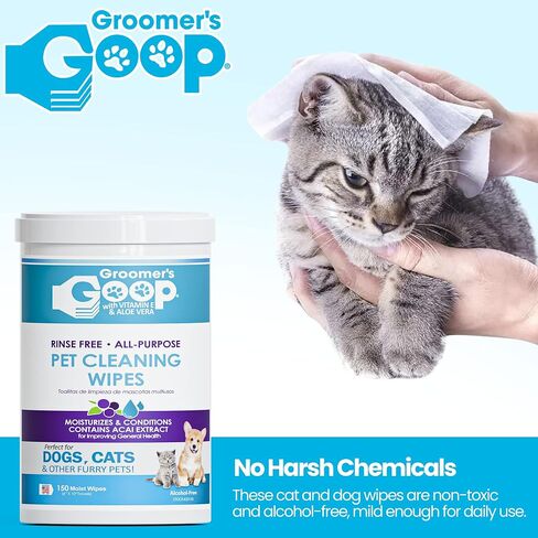 مناديل تنظيف الحيوانات الأليفة المجانية لجميع الأغراض من Groomer's Goop - عدد 150 in Kuwait