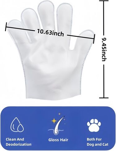 Jerrlin WoWs 5Pack （30Pcs） Pet Glove Wipes for Gentle Dog Washing Gloves, Rinse Free ，Thickened Gloves Wipes with EDI Water, Glycerin, Aloe Extrcat in Saudi Arabia
