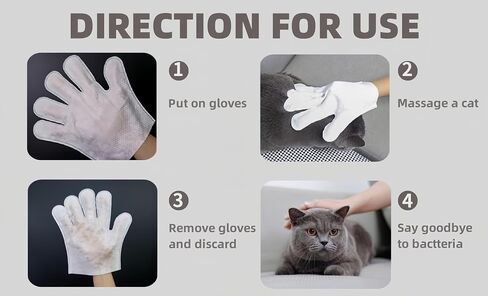 Jerrlin WoWs 5Pack （30Pcs） Pet Glove Wipes for Gentle Dog Washing Gloves, Rinse Free ，Thickened Gloves Wipes with EDI Water, Glycerin, Aloe Extrcat in Saudi Arabia
