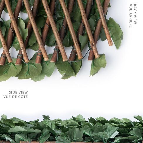 Naturae Decor تعريشة الصفصاف القابلة للتوسيع - شاشة خصوصية خارجية - قوية ومرنة - مظهر واقعي - 36 بوصة × 72 بوصة - أوراق اللبلاب in Kuwait