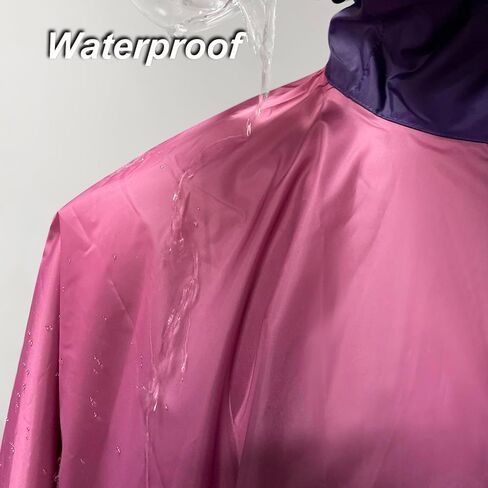 معطف مطر بغطاء للرأس من POWINSUN للبالغين، معطف مطر خفيف الوزن مقاوم للماء للمشي لمسافات طويلة والتخييم in Kuwait