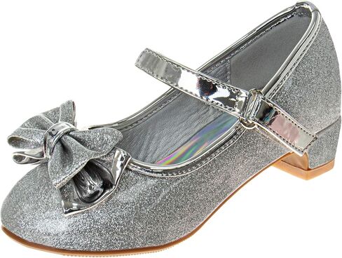Josmo Dress Pumps بكعب مغلق عند الأصابع للأطفال والبنات - حذاء أنيق بكعب عريض مع فيونكة (طفل صغير/طفل صغير/طفل كبير) in Saudi Arabia