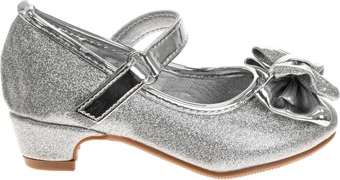 Josmo Dress Pumps بكعب مغلق عند الأصابع للأطفال والبنات - حذاء أنيق بكعب عريض مع فيونكة (طفل صغير/طفل صغير/طفل كبير) in Saudi Arabia