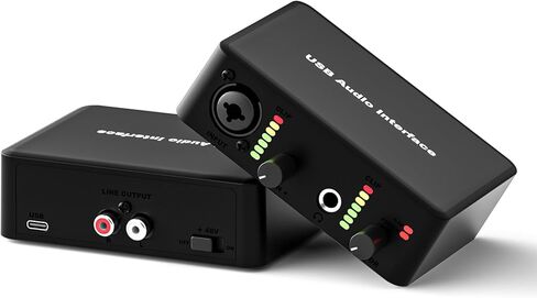 واجهة صوت USB مع مقبس XLR و1/4 بوصة (6.35 مم) + طاقة فانتوم 48 فولت لتسجيل ملفات البث الصوتي وإنتاج الموسيقى وأي جهاز آخر للمراقبة في الوقت الفعلي. in Kuwait