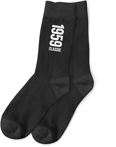 65th Birthday Gift Socks Novelty Keepsake Present Idea for Age 65 Years Old (Size 7-12) (Black) in Saudi Arabia