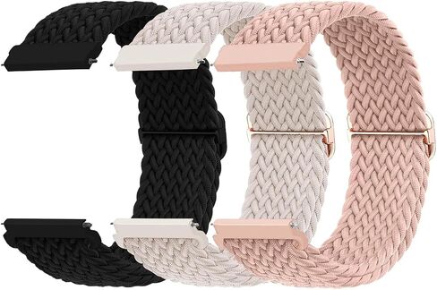 3 Pack Braided Nylon Stretchy Strap Compatible for Samsung Galaxy Watch 6 5 4 47mm 46mm 45mm 44mm 43mm 40mm Men Women, 20mm 22mm Sport Soft Watch Bands for Watch 6 5 4 Classic Active Pro ,Gear S3 Frontier, Fossil Gen 5 4 in Saudi Arabia