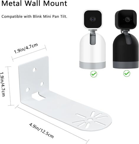 حامل جداري للكاميرا المعدنية من TEKCAM متوافق مع كاميرا Blink Mini Pan-Tilt، 2 حزمة كاميرا أمان، حامل كاميرا قابلة للإمالة، حامل كاميرا السقف، دعامة تثبيت الحفر in Kuwait