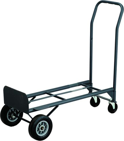 Safco Products Tuff Truck Continuous Handle Hand Truck - 400 lbs. Capacity -Black Powder Coat Finish - With Flow-Back Handle Design - Heavy-Gauge Tubular Steel Frame. For Moving Storage and More in Saudi Arabia