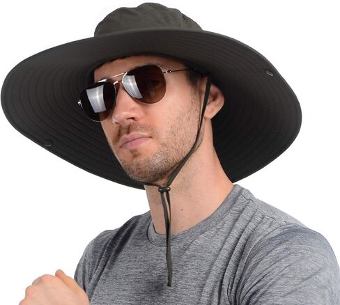 USHAKE قبعة الصيد دلو سفاري قبعة الشمس واسعة حافة قبعة بوني للرجال والنساء in Kuwait