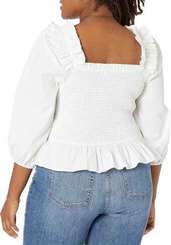 The Drop Women's Marisol Long-Sleeve Ruffle Smocked Top in Saudi Arabia
