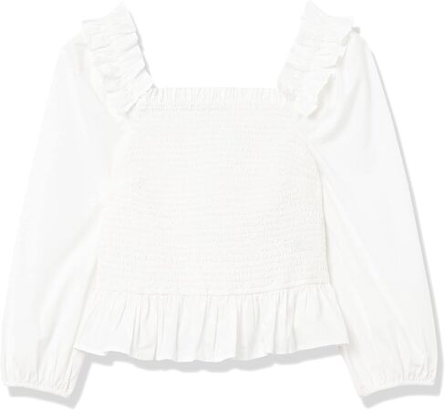 The Drop Women's Marisol Long-Sleeve Ruffle Smocked Top in Saudi Arabia