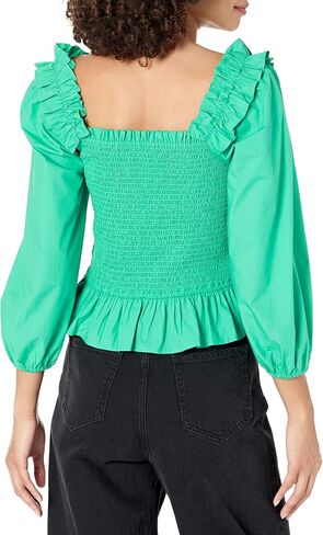 The Drop Women's Marisol Long-Sleeve Ruffle Smocked Top in Saudi Arabia