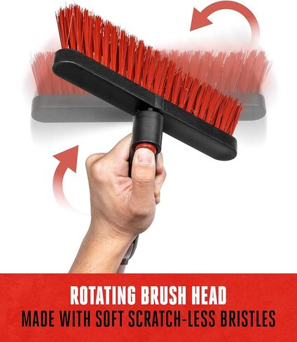 BDK Motor Trend 39" Extendable Snow Brush with Built-in Car Ice Scraper – Ergonomic 2-in-1 Snow Scraper for Car with Rotating Head, Durable Aluminium Windshield Scraper for Ice and Snow in Saudi Arabia