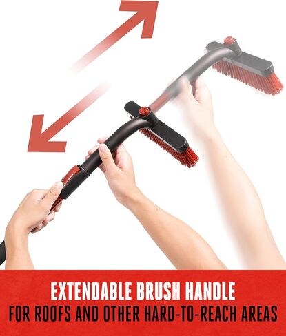 BDK Motor Trend 39" Extendable Snow Brush with Built-in Car Ice Scraper – Ergonomic 2-in-1 Snow Scraper for Car with Rotating Head, Durable Aluminium Windshield Scraper for Ice and Snow in Saudi Arabia