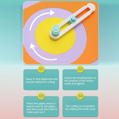 قاطعة دائرية لقص الورق، أداة قطع دائرية لقص القصاصات، أداة قطع للبطاقات، قاطعة ورق دائرية لبطاقات المعايدة DIY in Kuwait