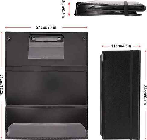 Nursing Clipboard Foldable 3 Layers Plastic Pocket Clip Board for Medical Students Doctors School Office Nurse Clipboard Foldable Clipboard Nursing Folding Clipboards Nursing Cheat Sheet (Black) in Saudi Arabia