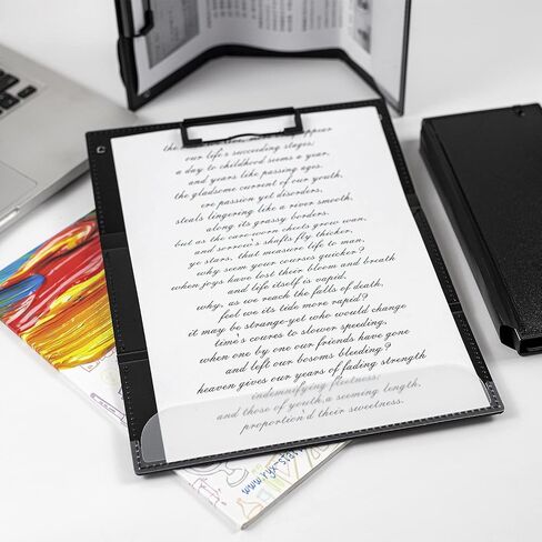 Nursing Clipboard Foldable 3 Layers Plastic Pocket Clip Board for Medical Students Doctors School Office Nurse Clipboard Foldable Clipboard Nursing Folding Clipboards Nursing Cheat Sheet (Black) in Saudi Arabia