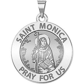 PicturesOnGold.com Saint Monica Religious Medal - 1 Inch Size of a Quarter in Sterling Silver in Saudi Arabia
