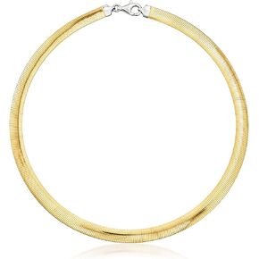 Ross-Simons Italian Sterling Silver and 18kt Gold Over Sterling Reversible Omega Necklace in Kuwait