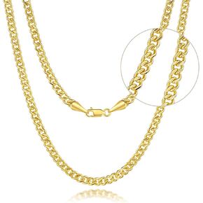 3.6MM 14K Gold Chain for Mens Cuban Link Chain Golden Jewelry for Womens Chunky Golden Necklace for Women Non Tarnish Mens Necklace Refined and Substantial 14K Gold Necklaces for Women Trendy 16-24IN in Kuwait