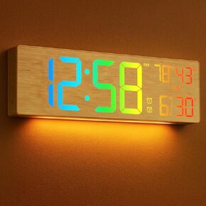 18.5" Large Digital Wall Clock with Remote Control, Big LED Display Digital Clocks with Night Light, Alarm, Countdown, DST, Temp, Date for Living Room, Bedroom, Office, Gift for Seniors(Black) in Saudi Arabia