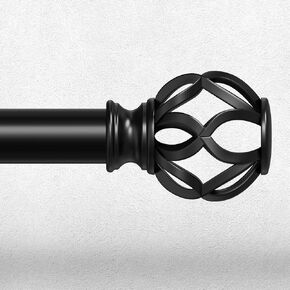 Curtain Rods for Windows 48 to 84 Inch, Gold Decorative 1 Inch Window Treatment Rods with Aluminium Twisted Cage Finials, Adjustable Heavy Duty Metal Farmhouse Drapery Pole, Easy Install in Kuwait