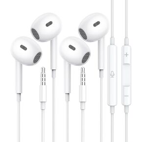 Wired Earbuds 3.5mm Headphones with Mic, 90° Plug in Earbuds Clear Call HiFi Stereo Earphones for iPhone Samsung PC Laptop Chromebook Switch in Saudi Arabia