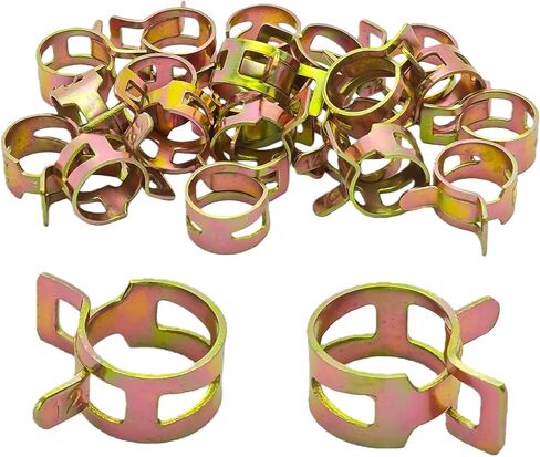 20Pcs 1/4Inch Spring Band Type Fuel Hose Clamps, 6mm Silicone Vacuum Hose Pipe Clamp Fasteners, Water Pipe Air Tube Clamps, Fit 6.5-7.1mm OD Hose in Kuwait