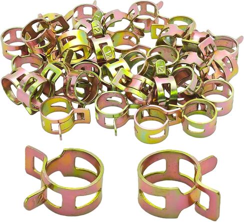 20Pcs 1/4Inch Spring Band Type Fuel Hose Clamps, 6mm Silicone Vacuum Hose Pipe Clamp Fasteners, Water Pipe Air Tube Clamps, Fit 6.5-7.1mm OD Hose in Kuwait