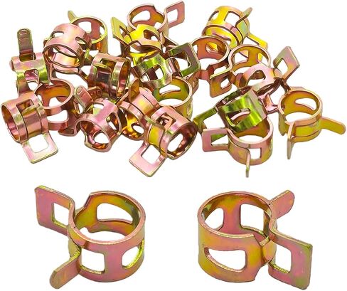 20Pcs 1/4Inch Spring Band Type Fuel Hose Clamps, 6mm Silicone Vacuum Hose Pipe Clamp Fasteners, Water Pipe Air Tube Clamps, Fit 6.5-7.1mm OD Hose in Kuwait