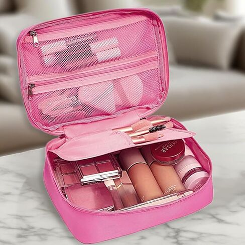 1PC Travel Makeup Brush Case – Waterproof Cosmetic Organizer with Detachable Compartments – Multi-Layer Storage for Brushes in Saudi Arabia