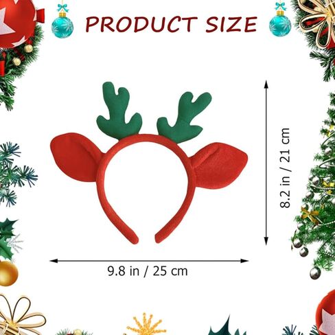 3pcs Christmas Reindeer Antlers Headband: Deer Antlers Ears Hair Hoops Xmas Fluffy Animal Hairband Festival Party Cosplay Costume for Kids Women in Saudi Arabia