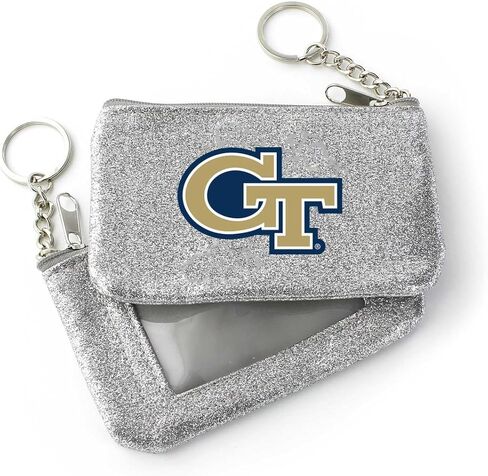 Aminco NCAA Sparkle Coin and ID Purse 3"x5" with Zipper and Key Ring (Alabama Crimson Tide (Silver)) in Saudi Arabia