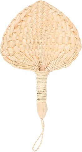 Zerodeko Palm Leaf Hand Fan Dance Fan Hawaiian Handheld Fans Hand Fans for Women Hand Held Fans Boho Fans Music Festival Fan Palm Leaf Fan Asian Fans Handheld Chinese Woven Fan Beige in Saudi Arabia